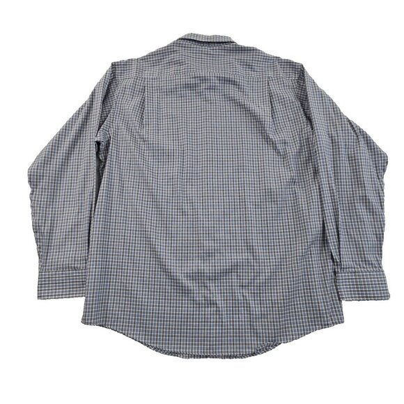 Jos A Bank Reserve Shirt Men's L Grey Blue Check EUC Egyptian Cotton Traditional - Picture 2 of 15